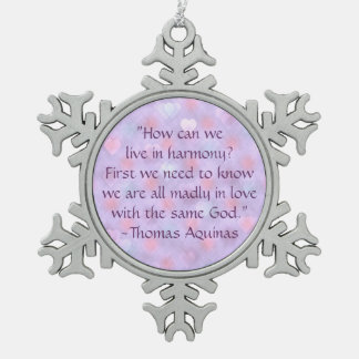 Ornement Flocon De Neige Thomas Aquinas Citation du même Dieu