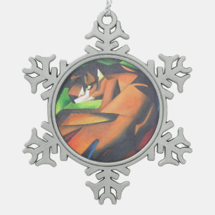 Ornement Flocon De Neige Tigre En Style Art Géométrique Franz Marc