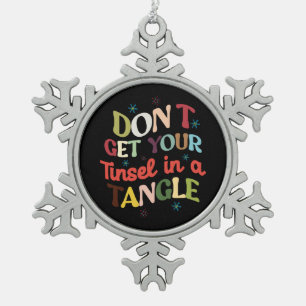 Ornement Flocon De Neige Tinsel Cadeau De Noël Dans Un Tangle