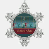 Ornement Flocon De Neige Tir à l'arc et flèche - Motif vert (Devant)