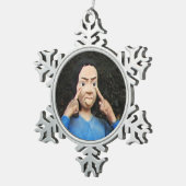 Ornement Flocon De Neige Tirer Les Visages Derrière Le Dos (Vue impression)