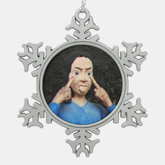 Ornement Flocon De Neige Tirer Les Visages Derrière Le Dos (Devant)