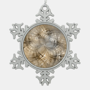 Ornement Flocon De Neige Tons Terre Abstrait Art fractal moderne Texture