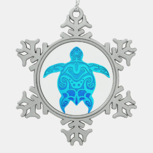 Ornement Flocon De Neige Tortue bleue