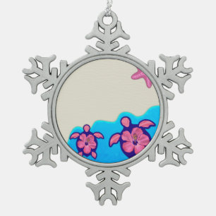 Ornement Flocon De Neige Tortues roses de Honu
