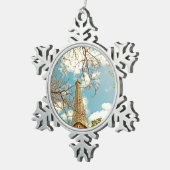 Ornement Flocon De Neige tour Eiffel (Vue impression)