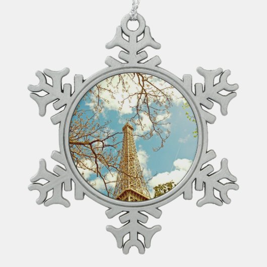 Ornement Flocon De Neige tour Eiffel (Devant)