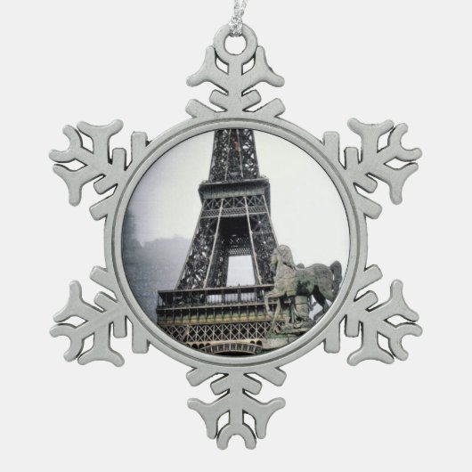 Ornement Flocon De Neige Tour Eiffel contemporain (Devant)