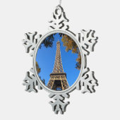 Ornement Flocon De Neige Tour Eiffel de Paris en France (Vue impression)