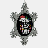 Ornement Flocon De Neige Très Probablement Sûr Avec Père Noël Noël Noël Noë (Gauche)