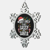 Ornement Flocon De Neige Très Probablement Sûr Avec Père Noël Noël Noël Noë (Vue impression)