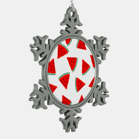 Ornement Flocon De Neige Triangles Motifs de pastèque (Gauche)