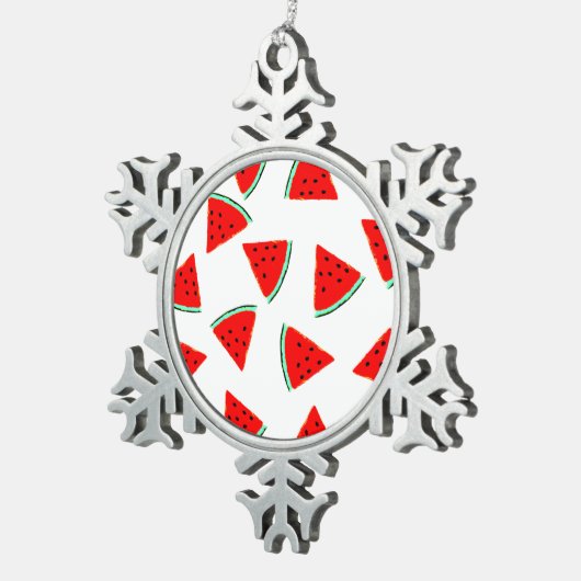 Ornement Flocon De Neige Triangles Motifs de pastèque (Vue impression)