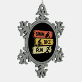 Ornement Flocon De Neige Triathlon - Course à vélo de natation (Gauche)