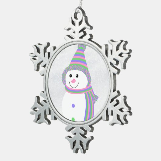Ornement Flocon De Neige Trigender Fierté Drapeau Snowman Snowperson (Vue impression)