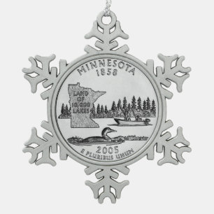 Ornement Flocon De Neige Trimestre de l'État du Minnesota