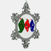 Ornement Flocon De Neige Trio De Vacances De Noël Sympa (Gauche)