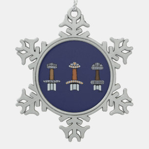 Ornement Flocon De Neige Trois Hillets d'épée viking