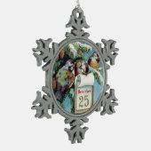 Ornement Flocon De Neige Trois hiver oiseaux 25 décembre mignon (Gauche)