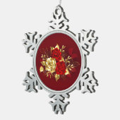 Ornement Flocon De Neige Trois Roses de bijoux (Vue impression)