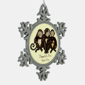 Ornement Flocon De Neige Trois singes sages (Gauche)