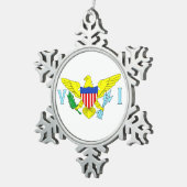 Ornement Flocon De Neige U.S. Drapeau des Îles Vierges (Vue impression)