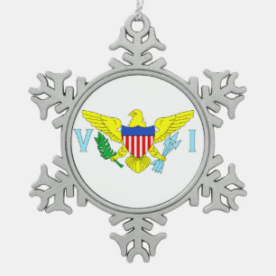 Ornement Flocon De Neige U.S. Drapeau des Îles Vierges
