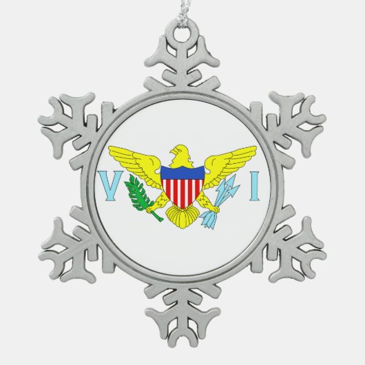 Ornement Flocon De Neige U.S. Drapeau des Îles Vierges (Devant)