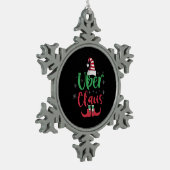 Ornement Flocon De Neige Uber Claus Funny Père Noël Family Matching Cadeau (Gauche)
