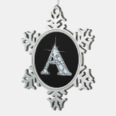 Ornement Flocon De Neige Un Monogramme Faux-"Diamond" (Vue impression)