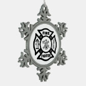 Ornement Flocon De Neige Un sapeur-pompier (Gauche)