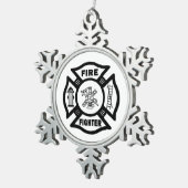 Ornement Flocon De Neige Un sapeur-pompier (Vue impression)