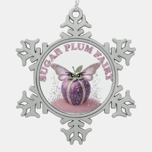 Ornement Flocon De Neige Une fée de prune de sucre (Devant)