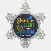 Ornement Flocon De Neige Une lumière personnalisée sur l'autisme équipe de (Devant)