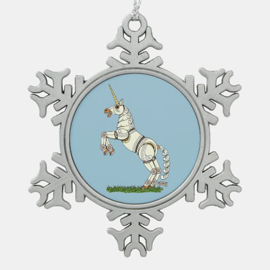Ornement Flocon De Neige Unicorne mécanique (Devant)