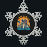 Ornement Flocon De Neige Vacances en famille Sanibel Island Vintage Retro C<br><div class="desc">plage,  voyage,  vacances,  famille,  été,  vintage,  rétro,  amérique,  Sanibel,  plage</div>