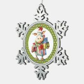 Ornement Flocon De Neige Vache de Noël Pun (Vue impression)
