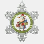 Ornement Flocon De Neige Vache de Noël Pun (Devant)