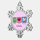 Ornement Flocon De Neige Vache rose personnalisée (Vue impression)