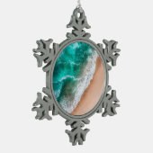 Ornement Flocon De Neige Vagues sur la plage de sable (Gauche)
