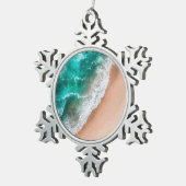 Ornement Flocon De Neige Vagues sur la plage de sable (Vue impression)
