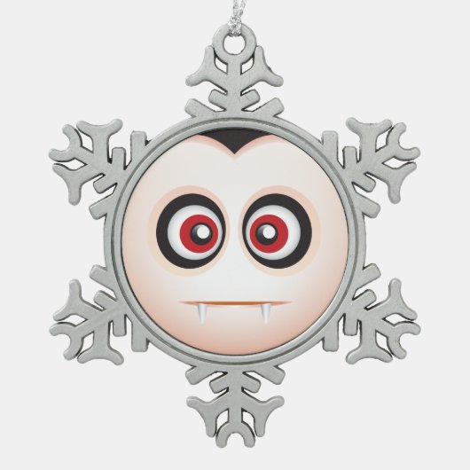 Ornement Flocon De Neige Vampire mignon Halloween Emoji de Lil (Devant)