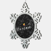 Ornement Flocon De Neige Varsovie - Coeur du drapeau, Varsovie, Pologne (Vue impression)