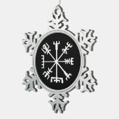 Ornement Flocon De Neige Vegvísir (boussole de Viking) (Vue impression)