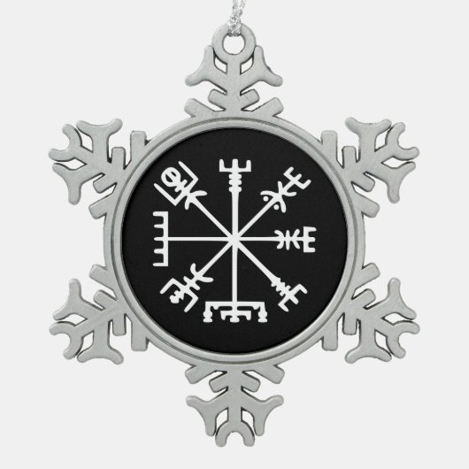 Ornement Flocon De Neige Vegvísir (boussole de Viking) (Devant)