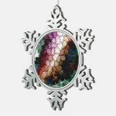 Ornement Flocon De Neige Vent foncé centré sur le cube (Vue impression)