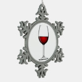 ORNEMENT FLOCON DE NEIGE VERRE DE VIN ROUGE (Gauche)