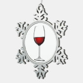 ORNEMENT FLOCON DE NEIGE VERRE DE VIN ROUGE (Vue impression)
