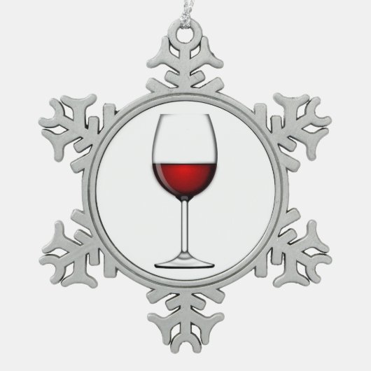 ORNEMENT FLOCON DE NEIGE VERRE DE VIN ROUGE (Devant)