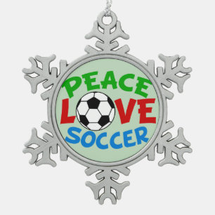 Ornement Flocon De Neige Vert de Noël de ballon de football